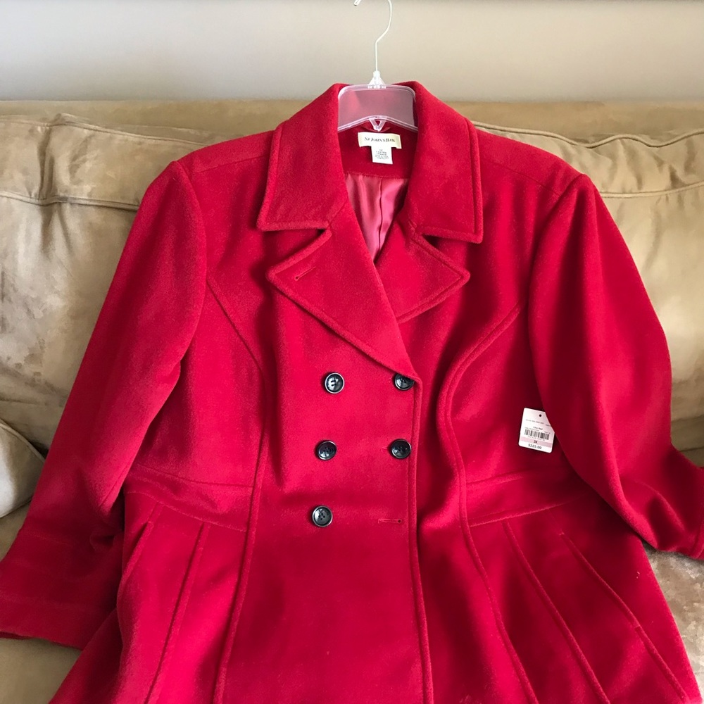 New Red Double Breasted Coat - plus size